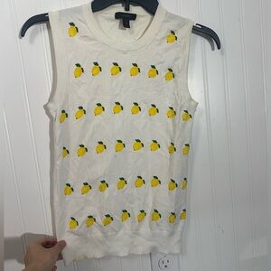 J Crew Sweater Shirt Lemon Vest XS Lemons JCrew